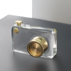 Golden lens big- crystal camera artefact